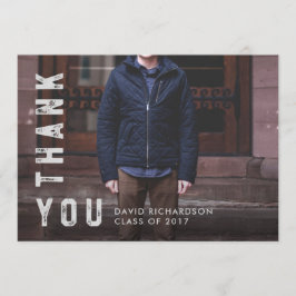 Tarjeta De Agradecimiento Graduado de texto con problemas Gracias con foto