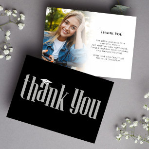 Tarjeta De Agradecimiento Graduado Gracias A Un Personalizado De Fotos Moder