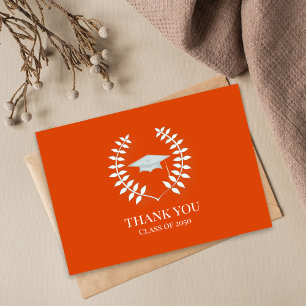 Tarjeta De Agradecimiento Graduado Gracias Naranja de fotos Clásico