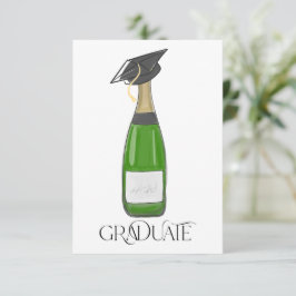 Tarjeta De Agradecimiento Graduado Graduación Gorra de Graduación Champán