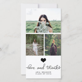 Tarjeta De Agradecimiento Graduado lindo de la tipografía del amor y de las