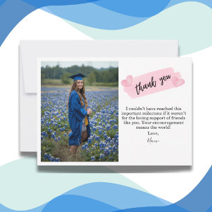 Tarjeta De Agradecimiento Graduado Mensaje de Escritura Moderna con Foto Per