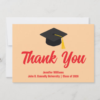 Tarjeta De Agradecimiento Graduado Personalizado Moderno