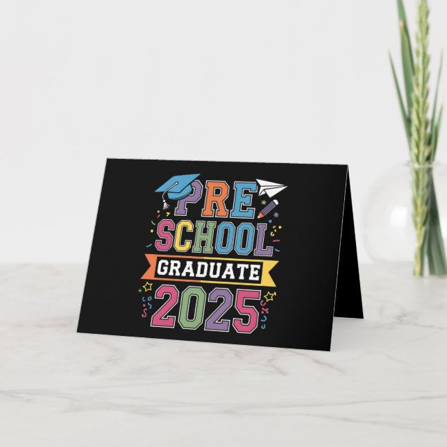 Tarjeta De Agradecimiento Graduado Preescolar 2025 Escuela Preescolar K (Anverso)