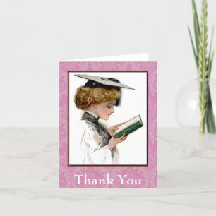 Tarjeta De Agradecimiento Graduado Vintage Gracias