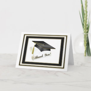 Tarjeta De Agradecimiento Graduate Black Gracias