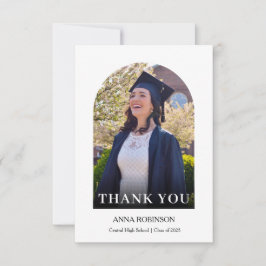 Tarjeta De Agradecimiento Graduate Modern Arch Photo Graduation