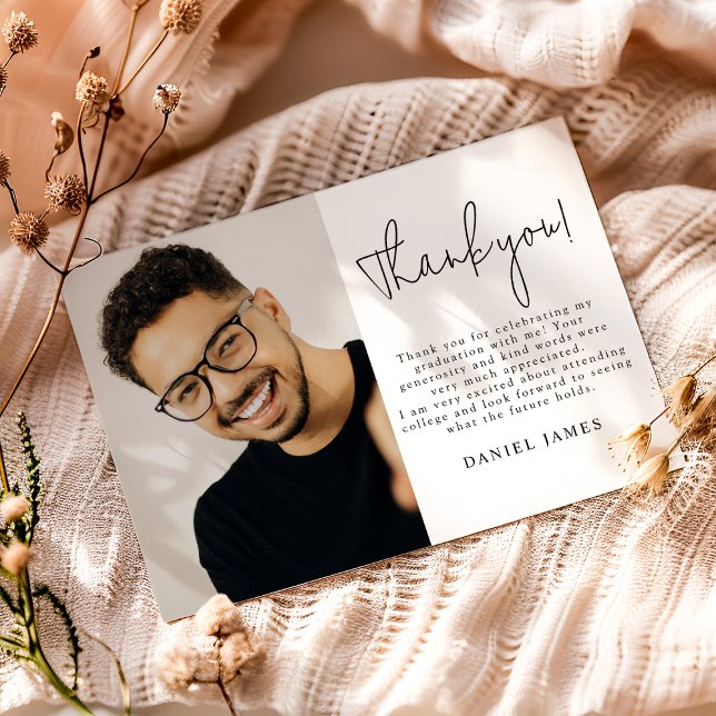 Tarjeta De Agradecimiento Graduate Photo Graduation Thank You (Subido por el creador)