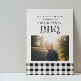 Tarjeta De Agradecimiento Graduation BBQ Gingham