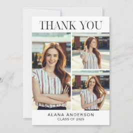 Tarjeta De Agradecimiento Graduation Thank you Photo Collage Modern Class
