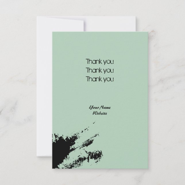 Tarjeta De Agradecimiento Graffiti verde y negro divertidos (Anverso)
