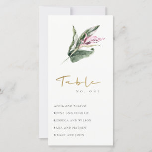 Tarjeta De Agradecimiento Gráfico de asientos florales rosados tropicales Nú