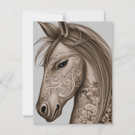 Tarjeta De Agradecimiento Gráfico de caballos