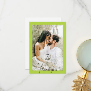 Tarjeta De Agradecimiento Gráfico de foto de pareja chartreuse Agradecimient