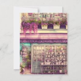 Tarjeta De Agradecimiento Gráfico de la tienda de café chic de Cute Shabby
