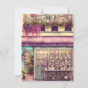 Tarjeta De Agradecimiento Gráfico de la tienda de café chic de Cute Shabby