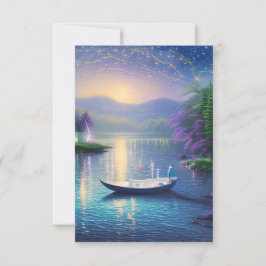 Tarjeta De Agradecimiento Gráfico del lago nocturno