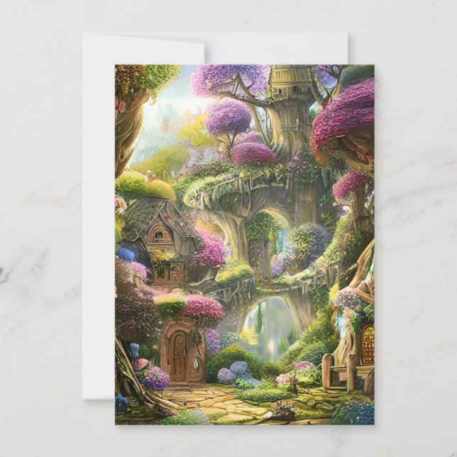Tarjeta De Agradecimiento Gráfico forestal de las islas Fairyland (Anverso)