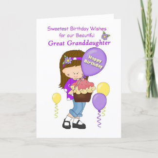 Tarjeta De Agradecimiento Gran Abuela Cumpleaños con Chica de Globos
