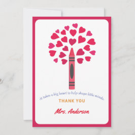 Tarjeta De Agradecimiento Gran árbol de crayón / Apreciación del profesor