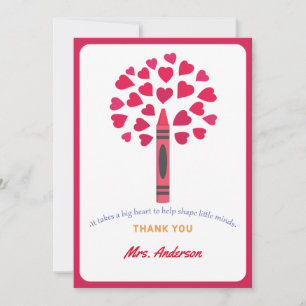 Tarjeta De Agradecimiento Gran árbol de crayón / Apreciación del profesor
