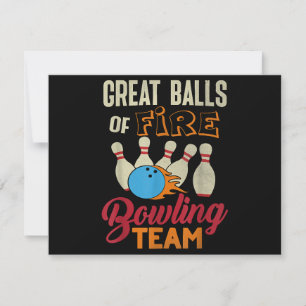 Tarjeta De Agradecimiento Gran Balls Fire Bowling Team Shirt Funny Vintage