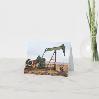 Tarjeta De Agradecimiento Gran Bombeo Verde en un campo petrolero