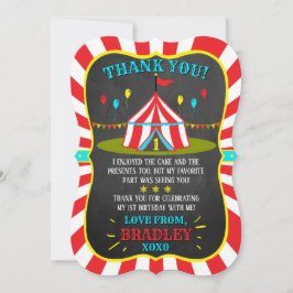 Tarjeta De Agradecimiento Gran carnaval de Circo Superior Primer cumpleaños
