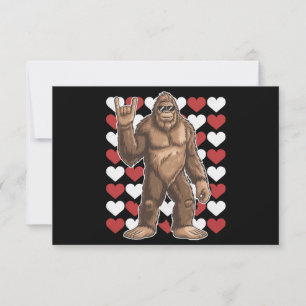 Tarjeta De Agradecimiento Gran Día de San Valentín Funny Hearts Sasquatch Lo