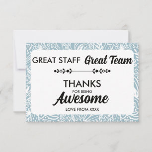 Tarjeta De Agradecimiento Gran Equipo Gran Personal Gracias Señal   Empleado