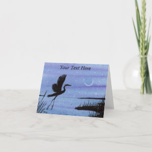 Tarjeta De Agradecimiento Gran garza azul
