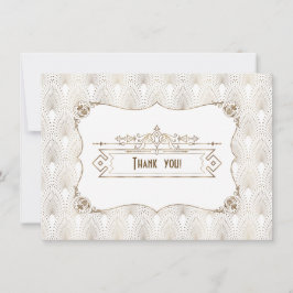 Tarjeta De Agradecimiento Gran Gatsby de los años 20 gracias al oro blanco A