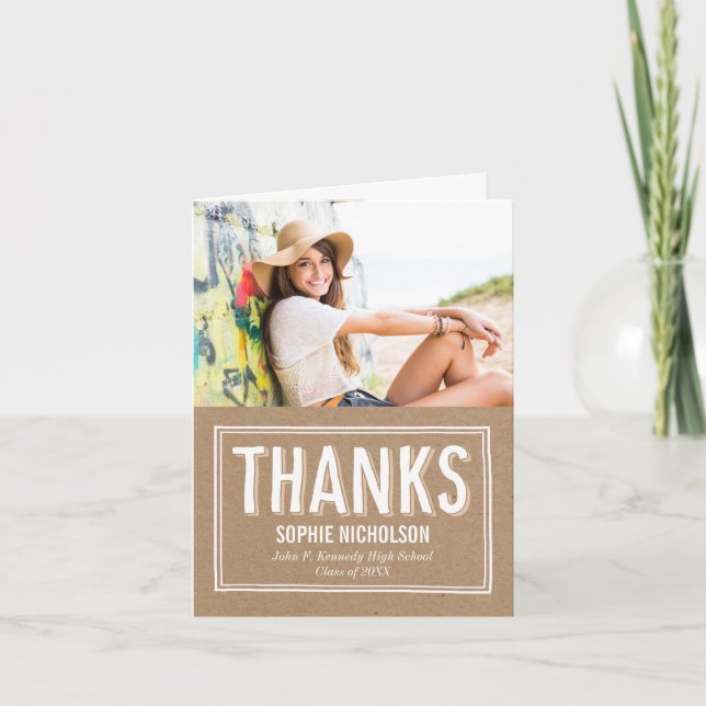 Tarjeta De Agradecimiento Gran Graduación de Noticias Gracias Cartas (Anverso)