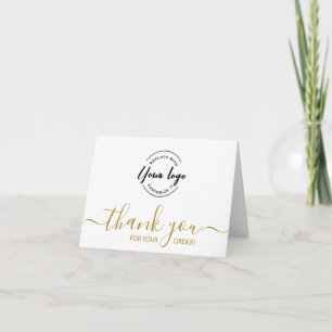 Tarjeta De Agradecimiento Gran logotipo personalizado Elegante pedido de tar