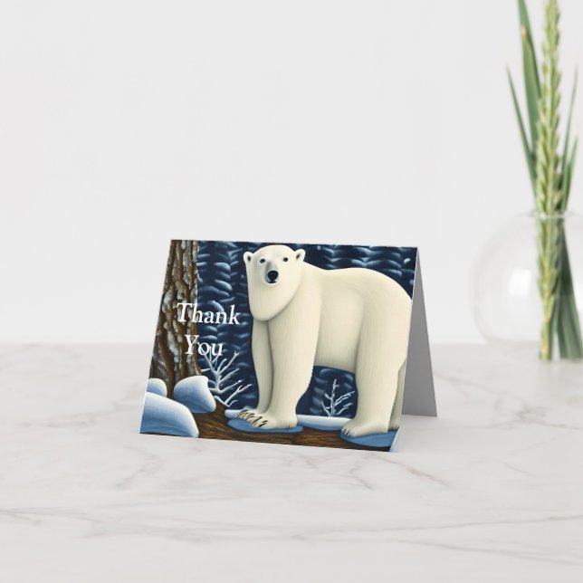 Tarjeta De Agradecimiento Gran Oso Blanco Del Norte (Anverso)