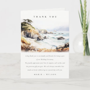 Tarjeta De Agradecimiento Gran Sur, California Paisaje Acuarela Boda