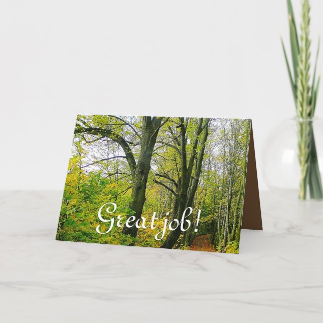 Tarjeta De Agradecimiento Gran Trabajo Personaliza El Destino De La Hoja Caí (Anverso)