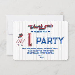 Tarjeta De Agradecimiento Gran Un Rookie De Béisbol Del Año Primer Cumpleaño