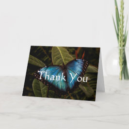 Tarjeta De Agradecimiento Grande, hermosa mariposa azul