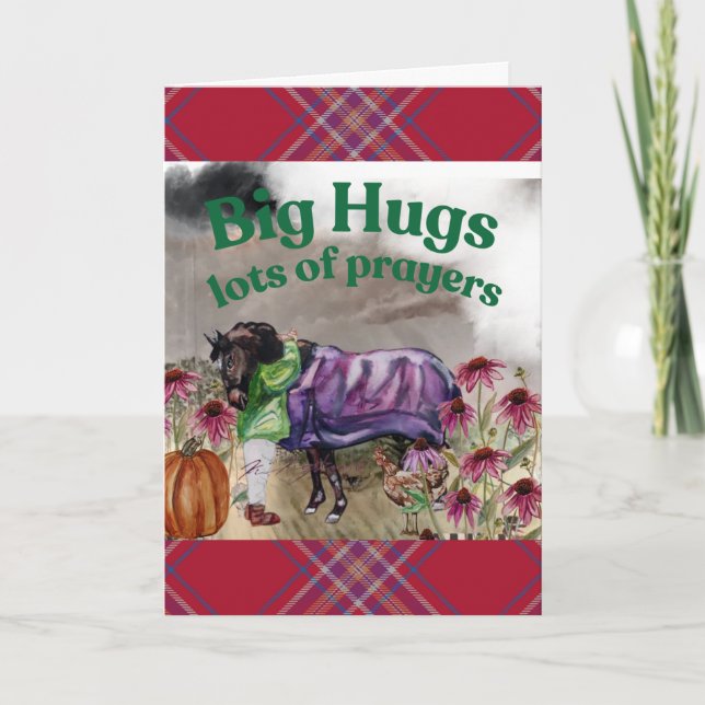 Tarjeta De Agradecimiento grandes abrazos muchas oraciones mejor carta (Anverso)