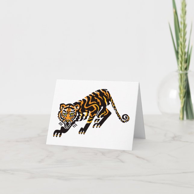Tarjeta De Agradecimiento Grandes gatos- TIGER- Gráficos animales en peligro (Anverso)