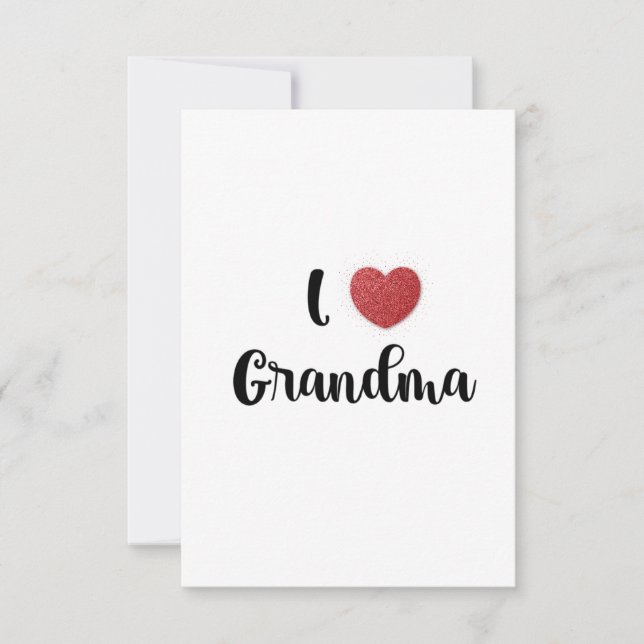 Tarjeta De Agradecimiento Grandma's Day I Love Grandma Heart Explosion Gift  (Anverso)