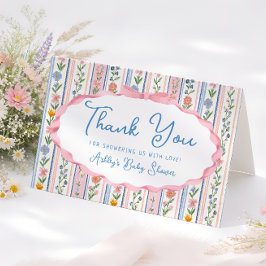 Tarjeta De Agradecimiento Grandmillennial Floral Baby Shower Thank You Card