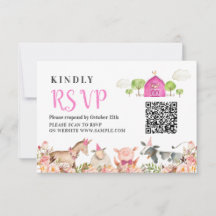 Granja Casa Animales Barnyard 1er cumpleaños Tarje