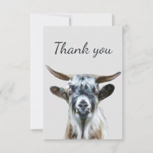Tarjeta De Agradecimiento Granja de Animales Cabra Vieja Divertida Gracias