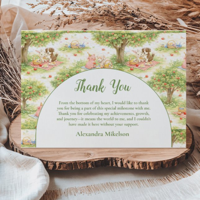 Tarjeta De Agradecimiento Granja de Animales Caprichosos Barnyard Cumpleaños (Subido por el creador)