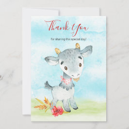 Tarjeta De Agradecimiento Granja de cabra acuarela