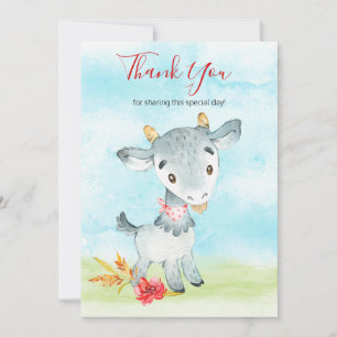 Tarjeta De Agradecimiento Granja de cabra acuarela