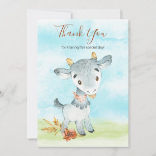Tarjeta De Agradecimiento Granja de cabra acuarela