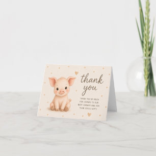Tarjeta De Agradecimiento Granja de cerdos bebé Cerdo Granja Casa de bebé Ba